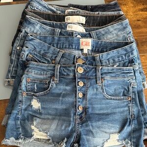 Bundle of 7 Pairs of Denim Shorts. See Description.